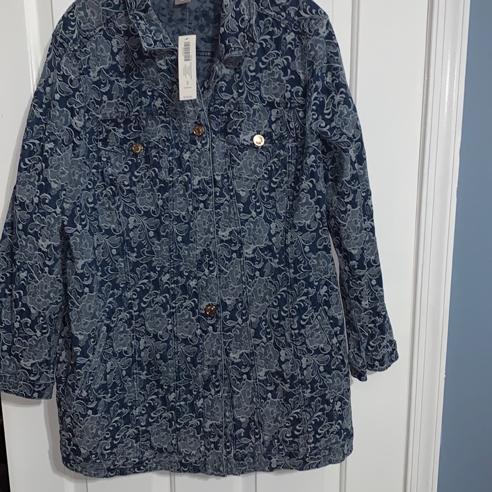 Beautiful spring jean jacket with designs size 3